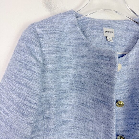 NWOT J. Crew Factory Tweed Lady Jacket Blazer Fresh Air Linear Tweed Blue Size 8 - Picture 3 of 13
